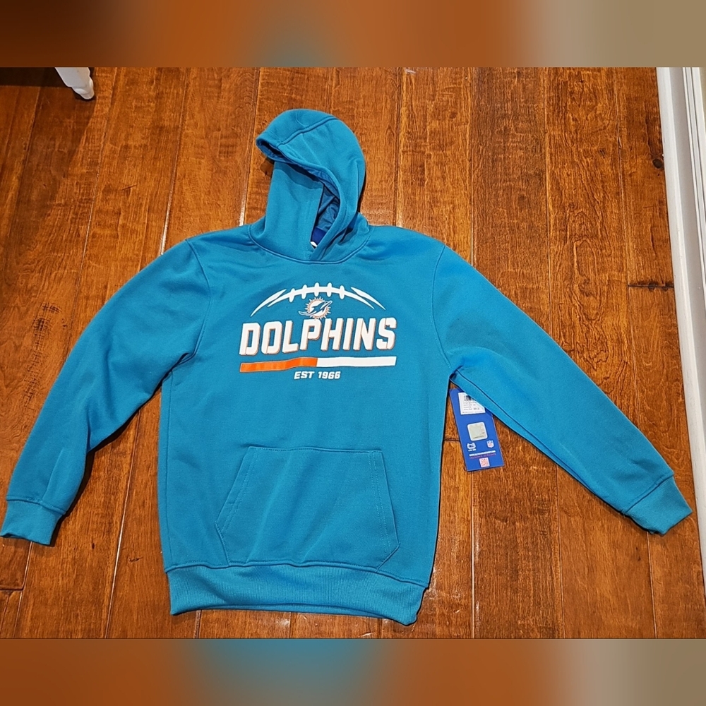 Miami Dolphins Teal Pullover Hoodie - NWT, Size 14-16